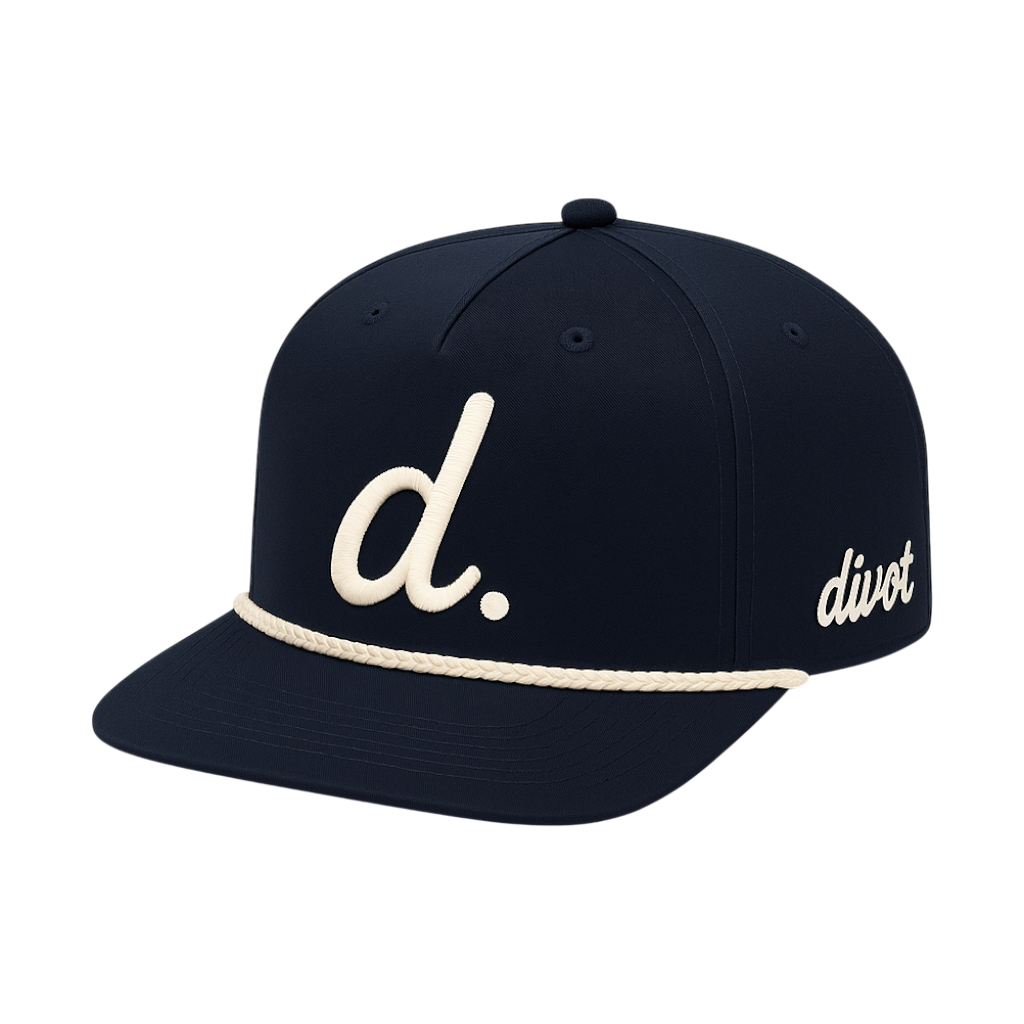 Navy blue cap with white 'd.' logo